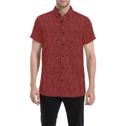 Multiple myeloma Pattern Print Design A02 Men's Short Sleeve Button Up Shirt