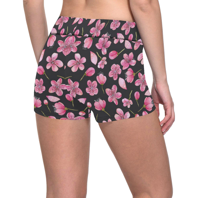 Apple blossom Pattern Print Design AB03 Yoga Shorts