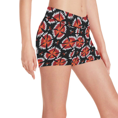 Carnations Pattern Print Design CN03 Yoga Shorts