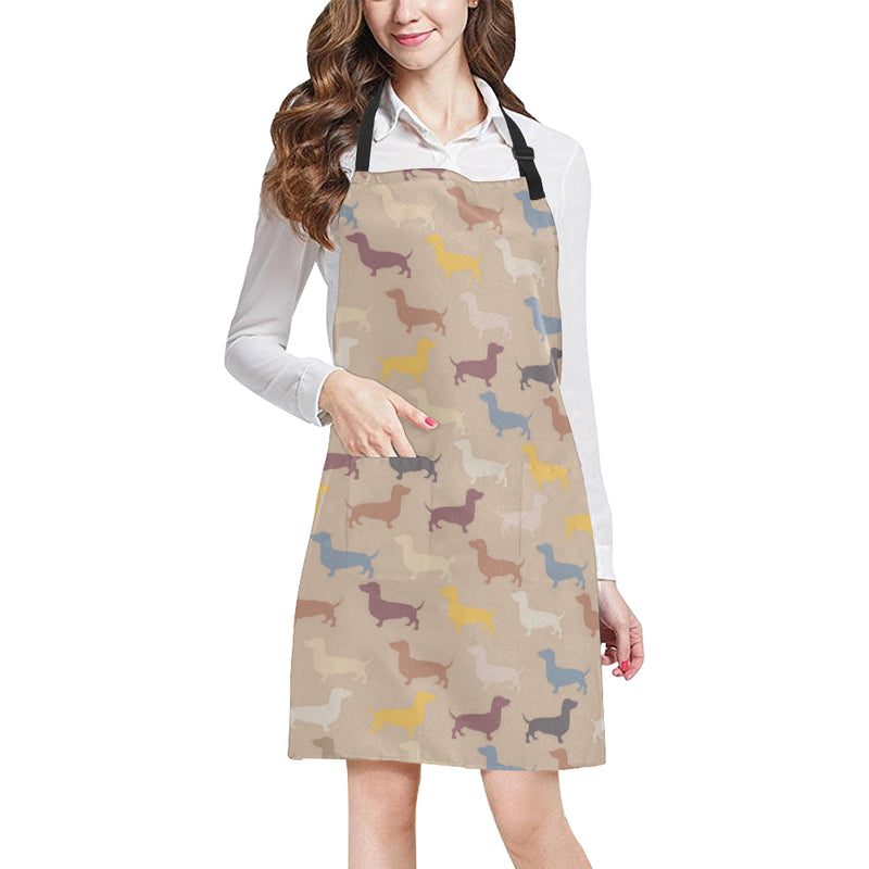 Dachshund Pattern Print Design 03 Apron with Pocket