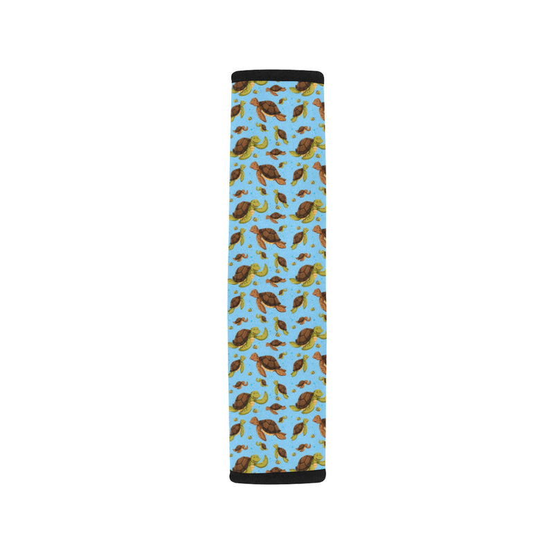 Hello Sea Turtle Print Pattern Car Seat Belt Cover