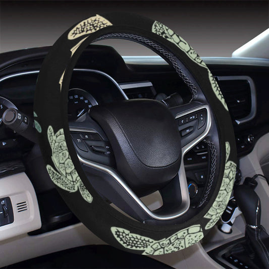 Sea Turtle Stamp Pattern Steering Wheel Cover with Elastic Edge