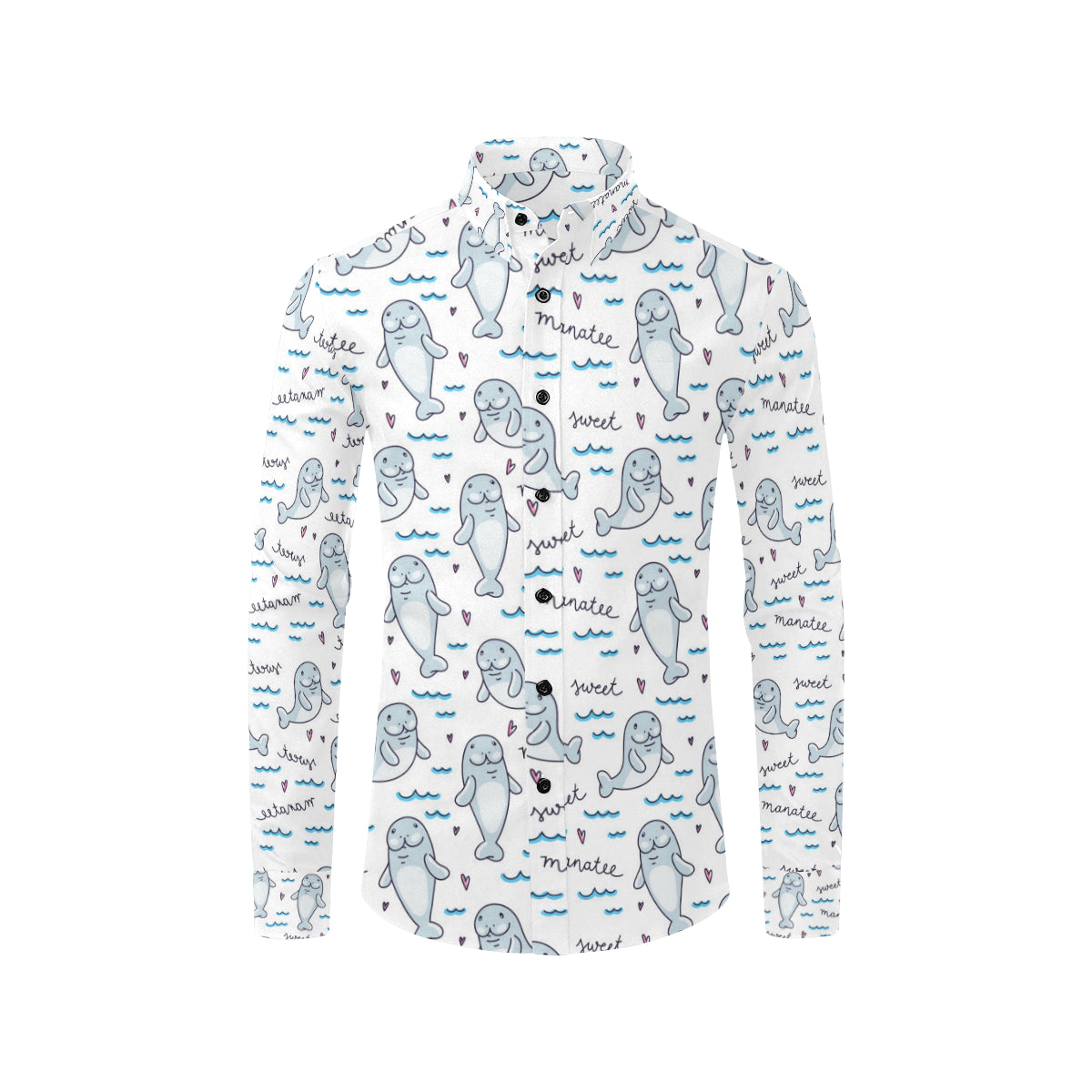 Manatee Baby Pattern Print Design 03 Men's Long Sleeve Shirt