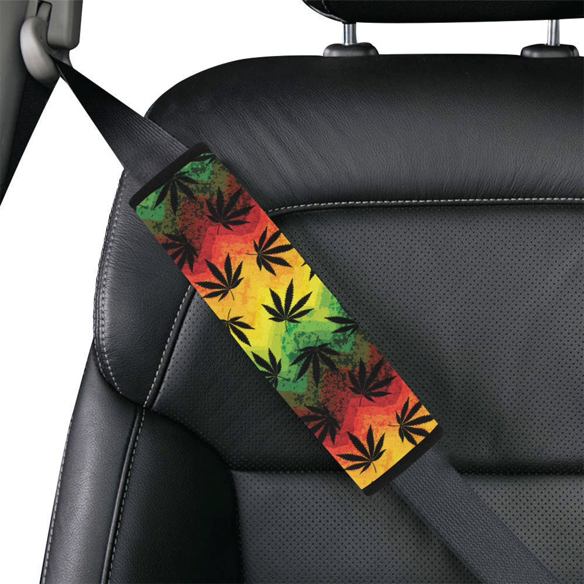 Rasta Pattern Print Design A02 Car Seat Belt Cover