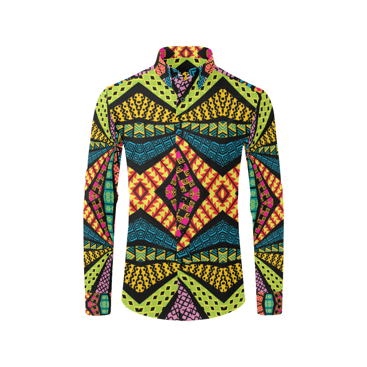 Kaleidoscope Pattern Print Design 05 Men's Long Sleeve Shirt