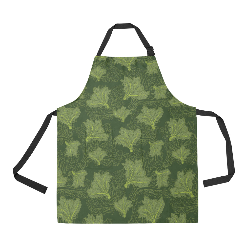 Kale Pattern Print Design 01 Apron with Pocket