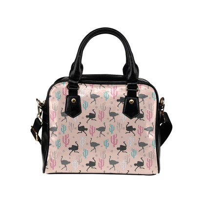 Ostrich Pattern Print Design 03 Shoulder Handbag