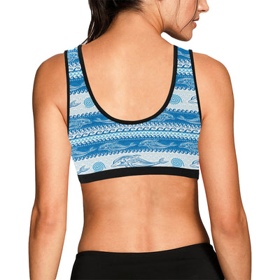 Dolphin Tribal Print Pattern Sports Bra