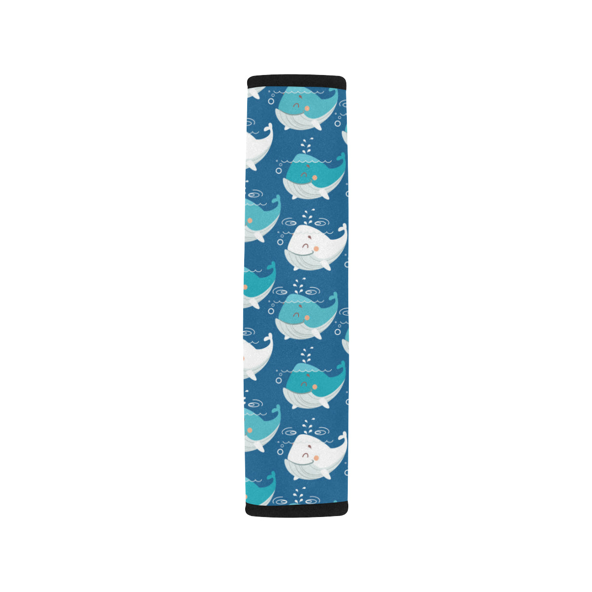 Blue Whale Pattern Print Design 01 Car Seat Belt Cover