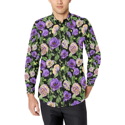 Lisianthus Pattern Print Design LT02 Men's Long Sleeve Shirt