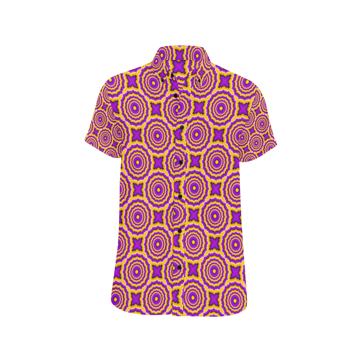 Optical illusion Expansion Men's Short Sleeve Button Up Shirt