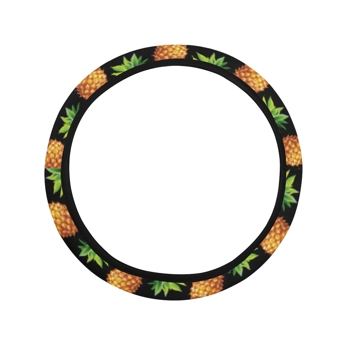 Pineapple Cute Print Design Pattern Steering Wheel Cover with Elastic Edge