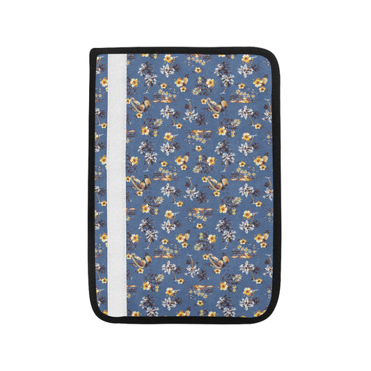 Hawaiian Flower Blue Print Car Seat Belt Cover