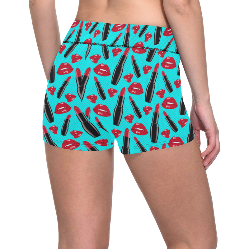 Lipstick Pattern Print Design LT02 Yoga Shorts