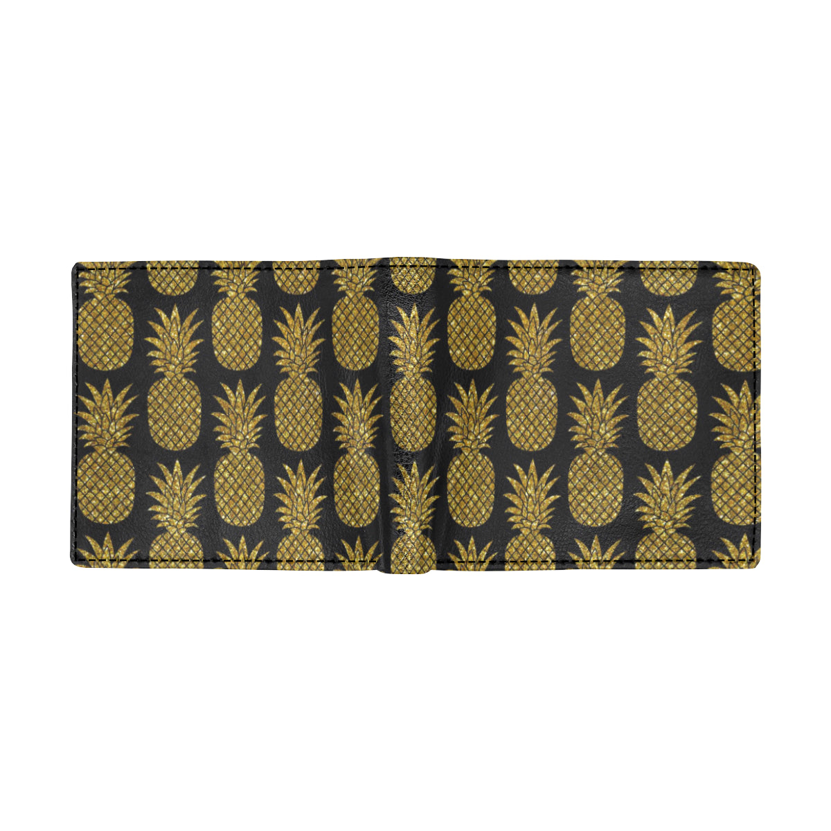 Gold Pineapple Pattern Print Design PP011 Men's ID Card Wallet