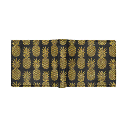Gold Pineapple Pattern Print Design PP011 Men's ID Card Wallet