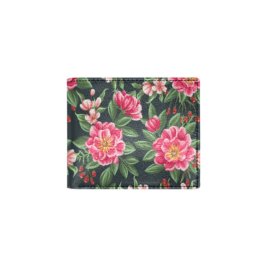 Summer Floral Pattern Print Design SF06 Men's ID Card Wallet