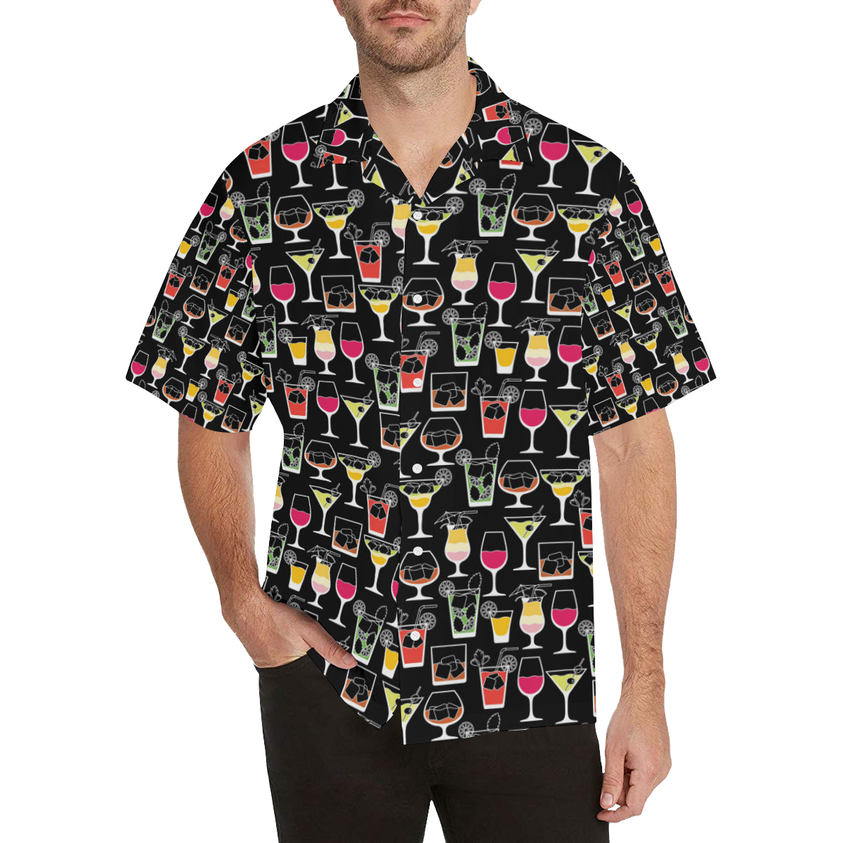 Cocktail Pattern Print Design 01 Men's Hawaiian Shirt