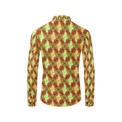 African Classic Print Pattern Men's Long Sleeve Shirt