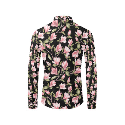 Magnolia Pattern Print Design MAG03 Men's Long Sleeve Shirt