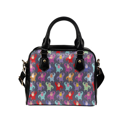 Chimpanzee Pattern Print Design 03 Shoulder Handbag