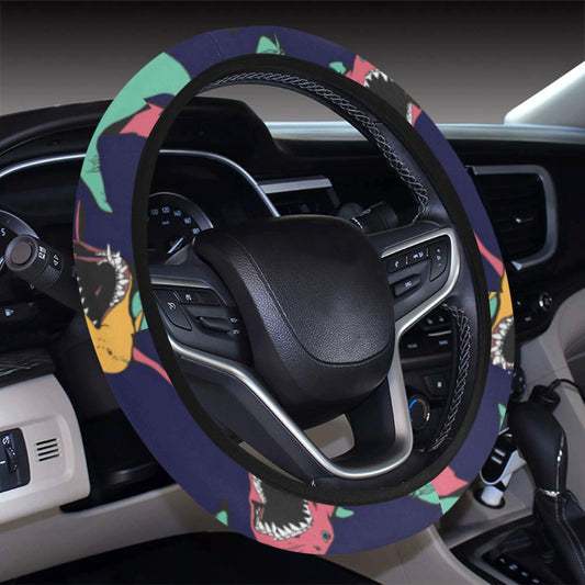 Shark Bite Pattern Steering Wheel Cover with Elastic Edge