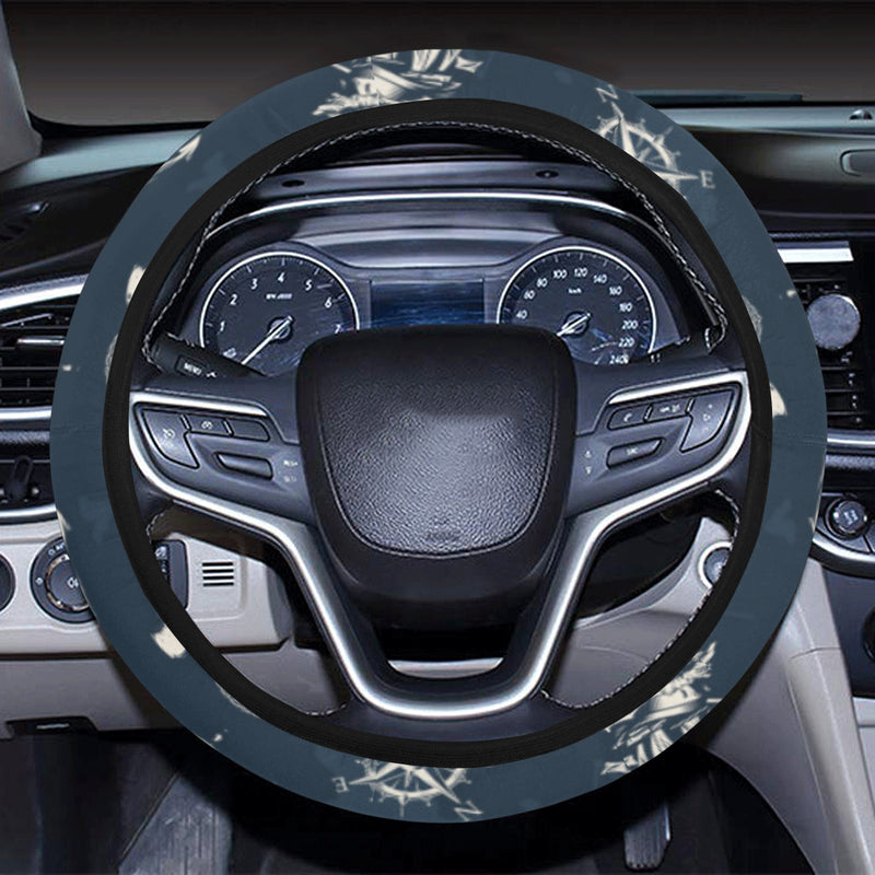 Nautical Sea Themed Print Steering Wheel Cover with Elastic Edge