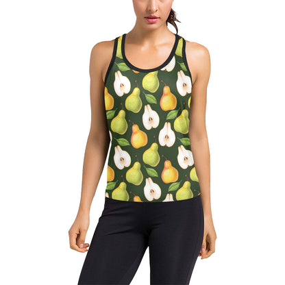 Pear Pattern Print Design PE06 Women's Racerback Tank Top