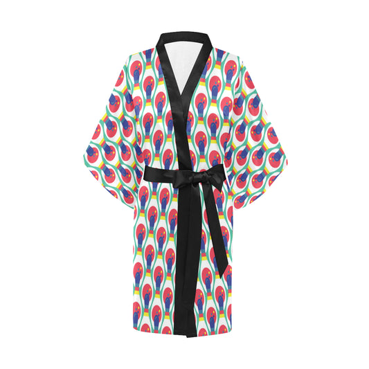 Bowling Pattern Print Design 05 Women's Short Kimono