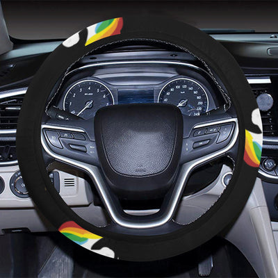 Rainbow Unicorn Pattern Print Design A03 Steering Wheel Cover with Elastic Edge