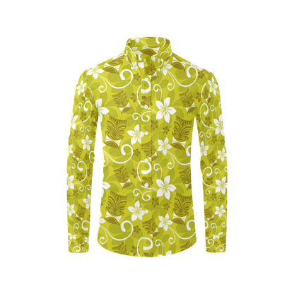 Hawaiian Themed Pattern Print Design H019 Men's Long Sleeve Shirt