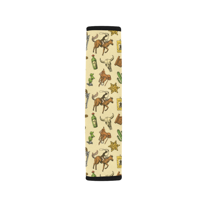 Cowboy Pattern Print Design 04 Car Seat Belt Cover