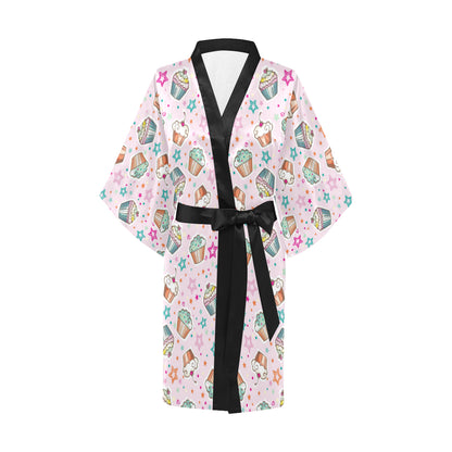 Cupcake Pattern Print Design CP03 Women Kimono Robe