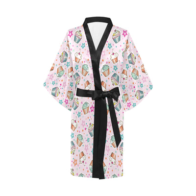 Cupcake Pattern Print Design CP03 Women Kimono Robe