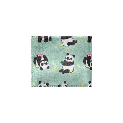 Panda Pattern Print Design A05 Men's ID Card Wallet