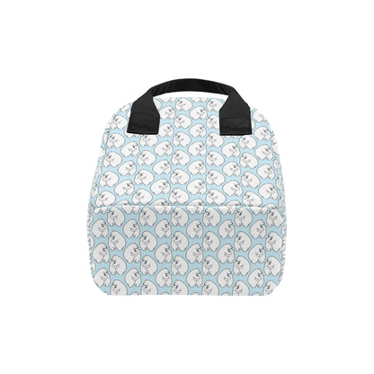 Polar Bear Pattern Print Design PB08 Insulated Lunch Bag