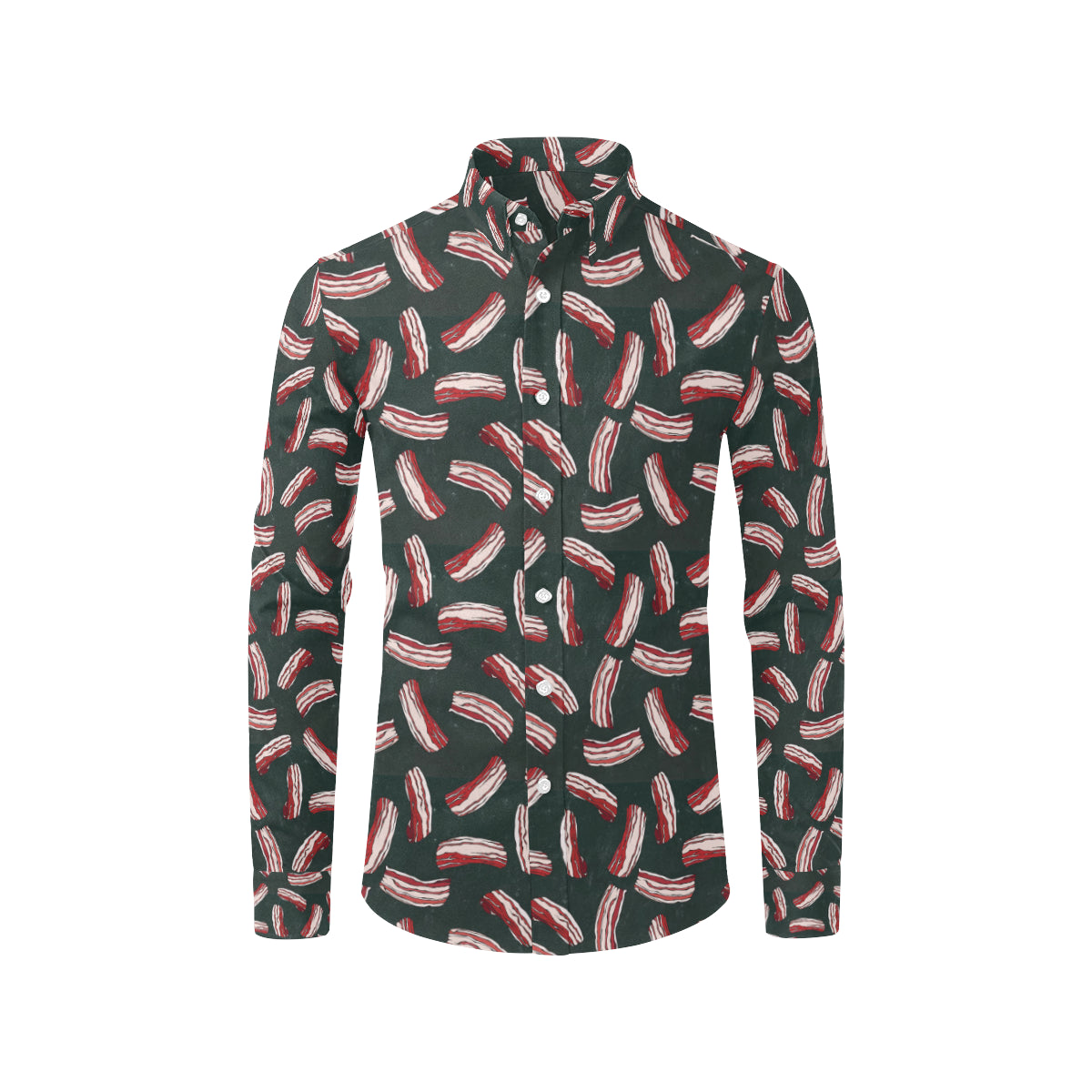 Bacon Pattern Print Design 02 Men's Long Sleeve Shirt