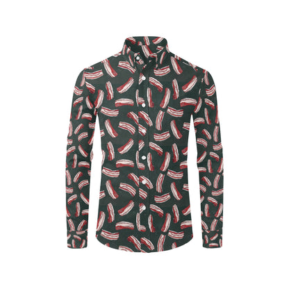Bacon Pattern Print Design 02 Men's Long Sleeve Shirt