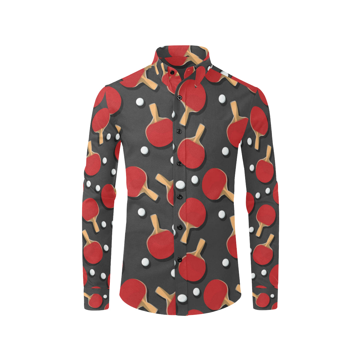 Ping Pong Pattern Print Design A05 Men's Long Sleeve Shirt