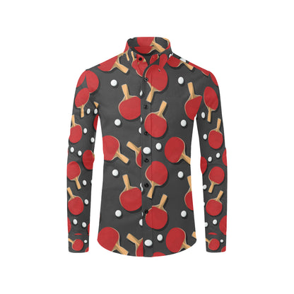 Ping Pong Pattern Print Design A05 Men's Long Sleeve Shirt