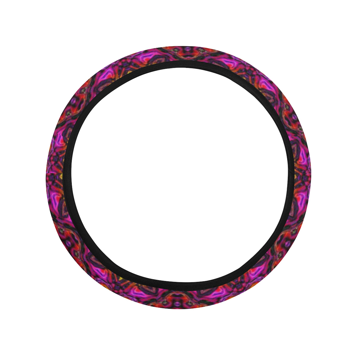 kaleidoscope Abstract Print Design Steering Wheel Cover with Elastic Edge