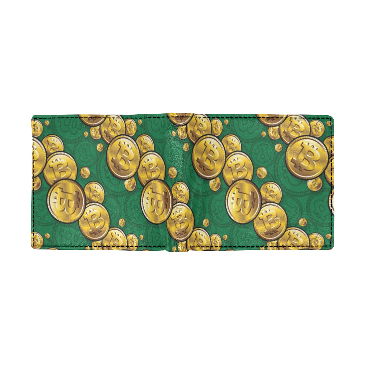 Bitcoin Pattern Print Design DO02 Men's ID Card Wallet