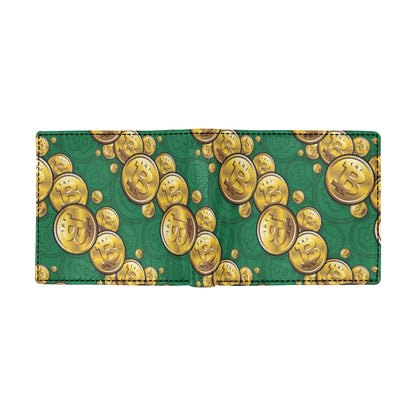 Bitcoin Pattern Print Design DO02 Men's ID Card Wallet