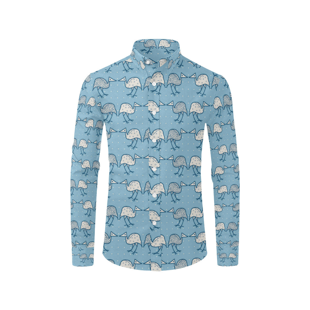 Emu Pattern Print Design 01 Men's Long Sleeve Shirt