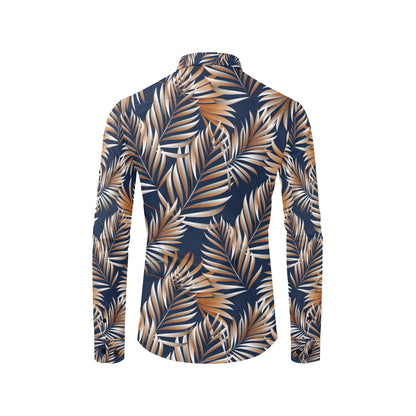 Tropical Flower Pattern Print Design TF07 Men's Long Sleeve Shirt