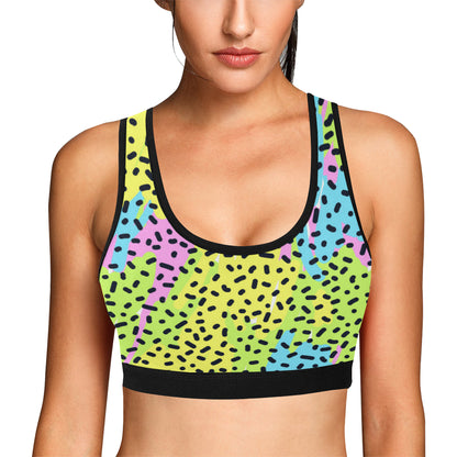 90s Pattern Print Design 2 Sports Bra