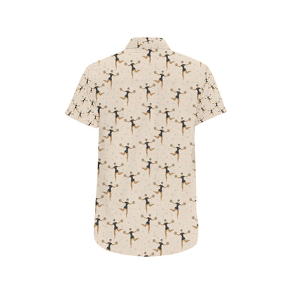 Cheerleader Pattern Print Design 03 Men's Short Sleeve Button Up Shirt