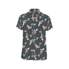 KOI Fish Pattern Print Design 04 Men's Short Sleeve Button Up Shirt
