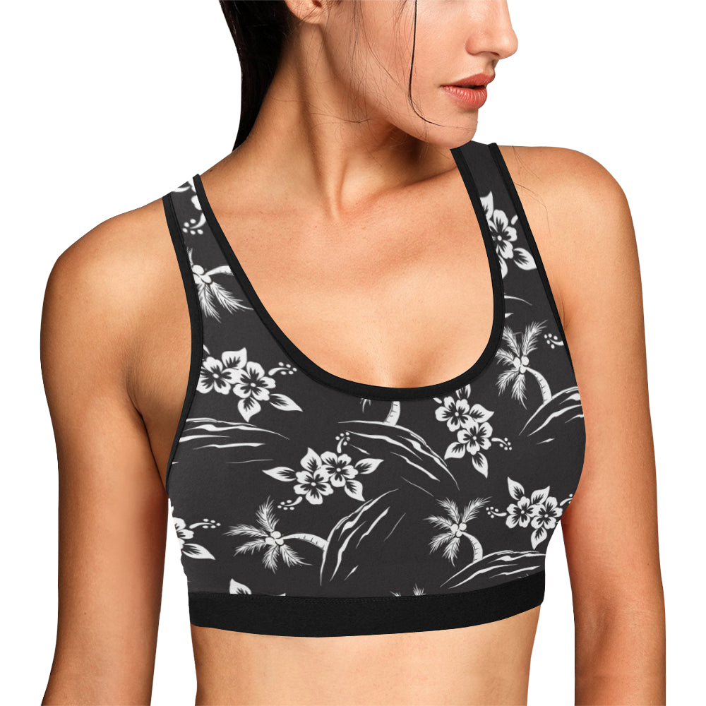 Palm Tree Pattern Print Design PT02 Sports Bra