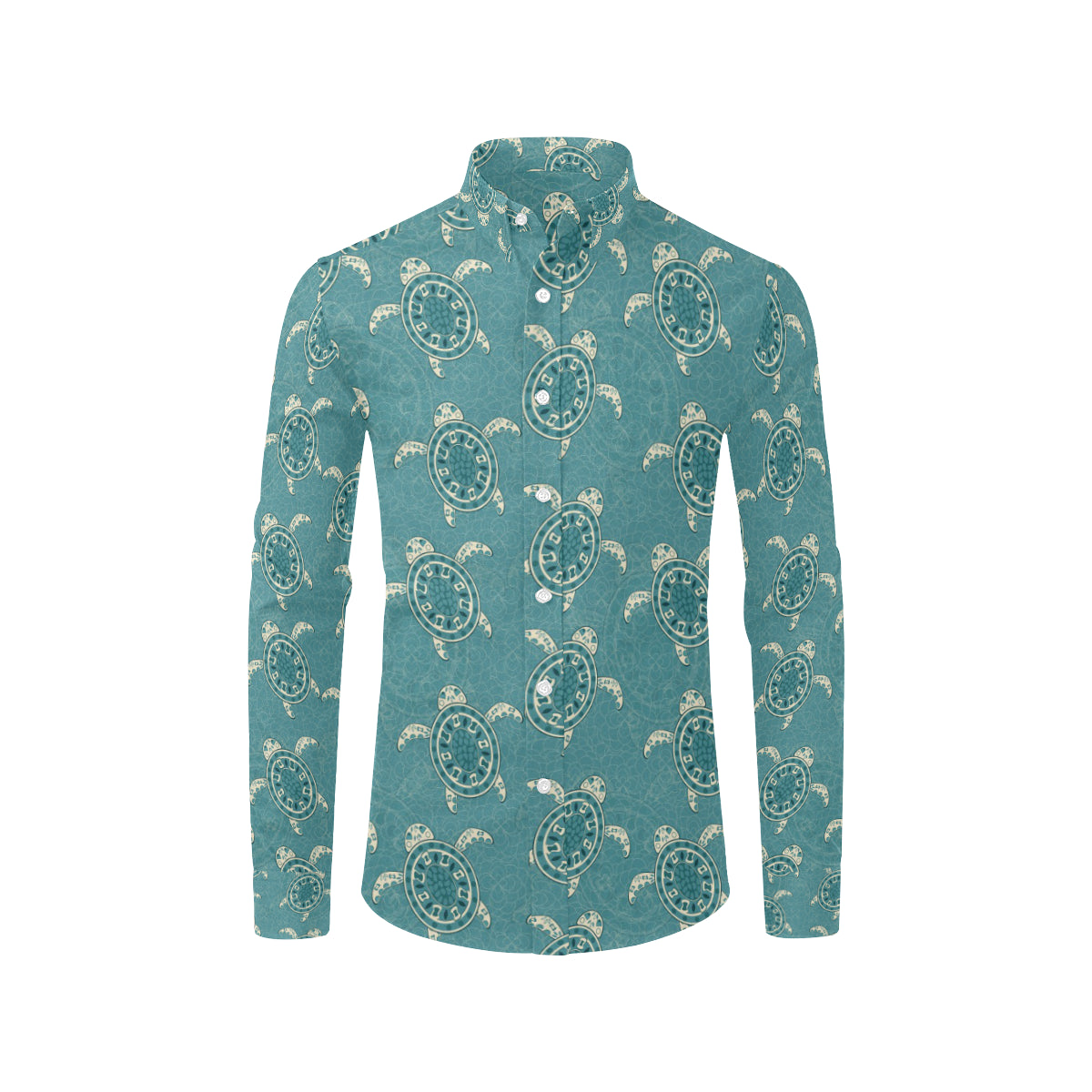 Sea Turtle Pattern Print Design T02 Men's Long Sleeve Shirt